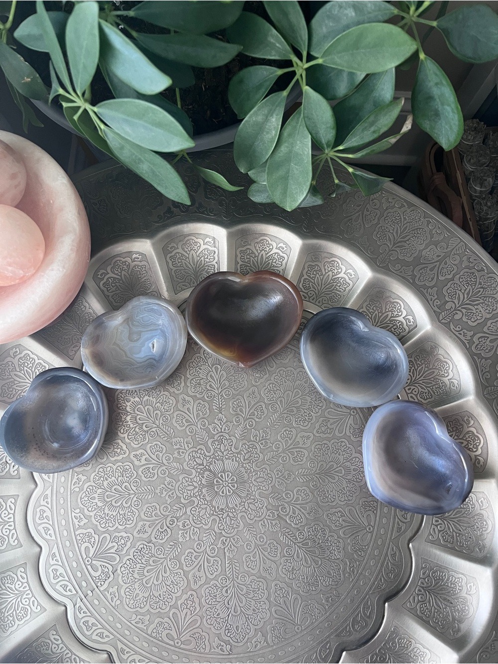 Heart shaped agate bowl